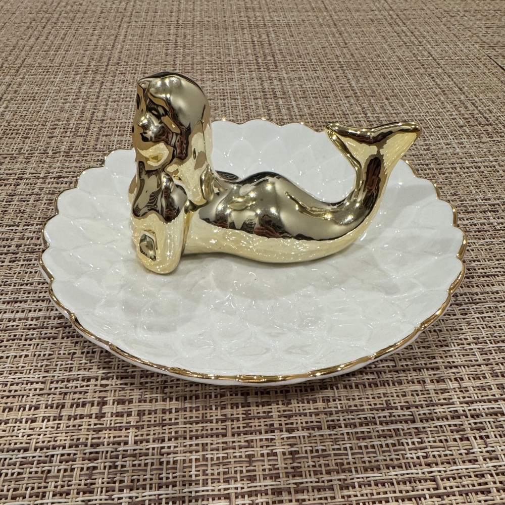 Gold Mermaid Trinket Dish